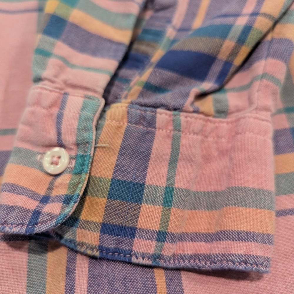 Vintage 80's American Eagle Super Soft Faded Cotton Plaid Shirt - Picture 5 of 11